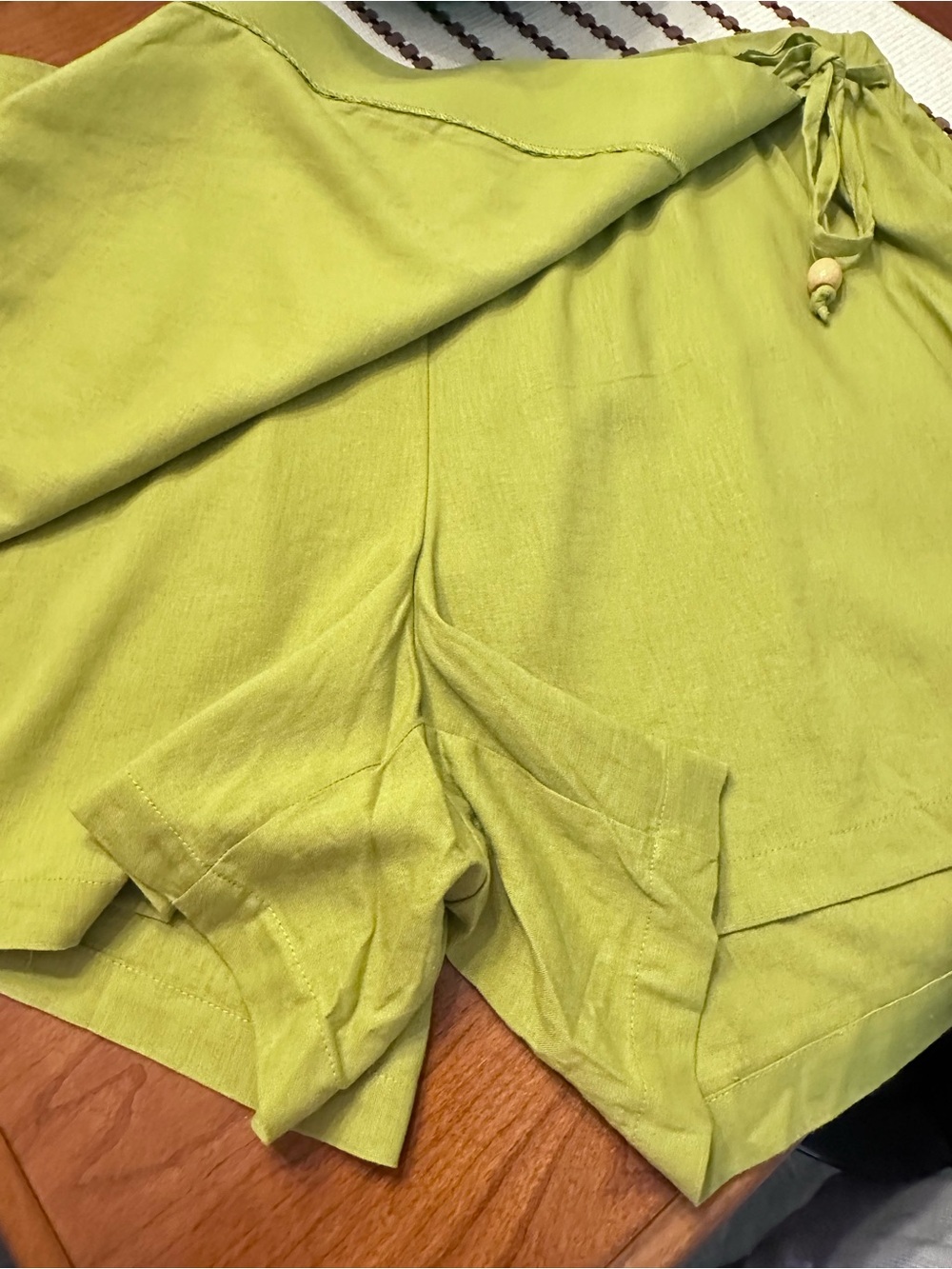New Eloquii 18 Olive Green beaded side tie plus size minimalist Wrap Skort - Picture 14 of 15
